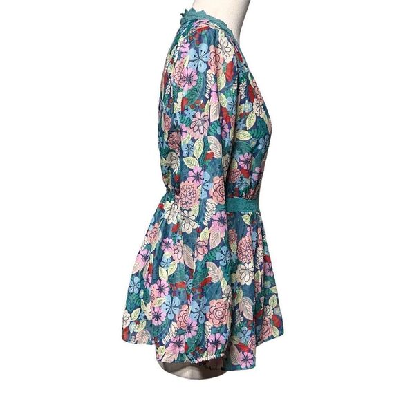Matilda Jane Sheer Floral Long Sleeve Boho Pheasant Tunic Blouse Size XS - Picture 2 of 5